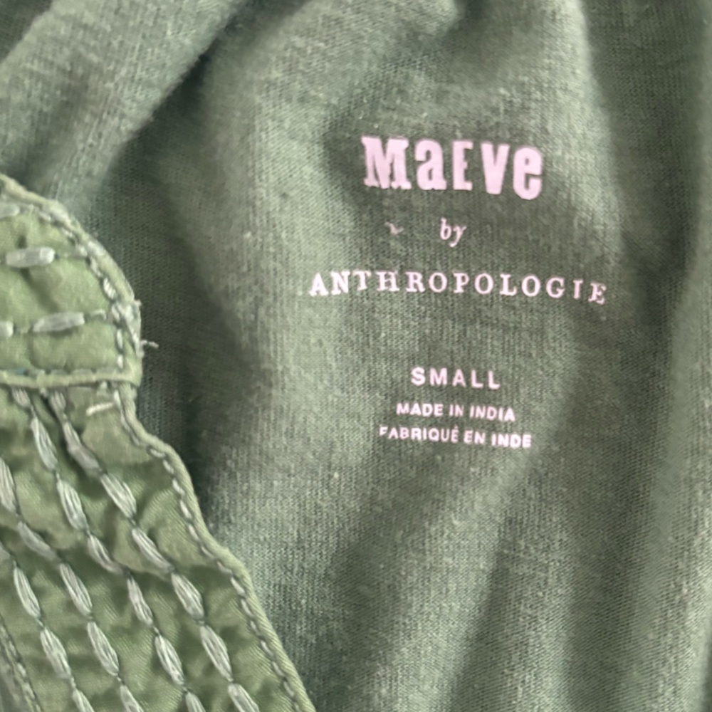 Anthropologie Green Ruffle Sleeve Top - Picture 6 of 9